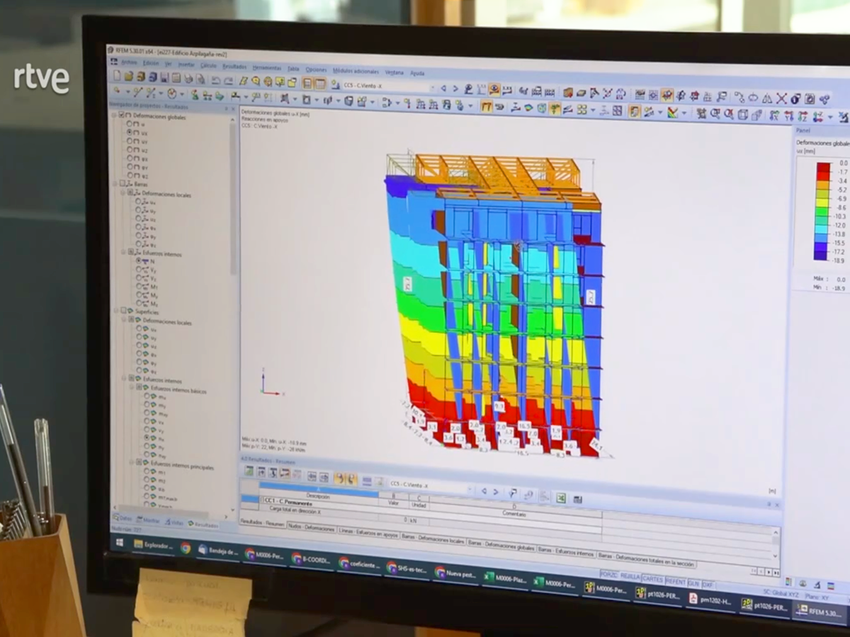 Репортаж о строительстве из дерева и RFEM5 по испанскому телевидению