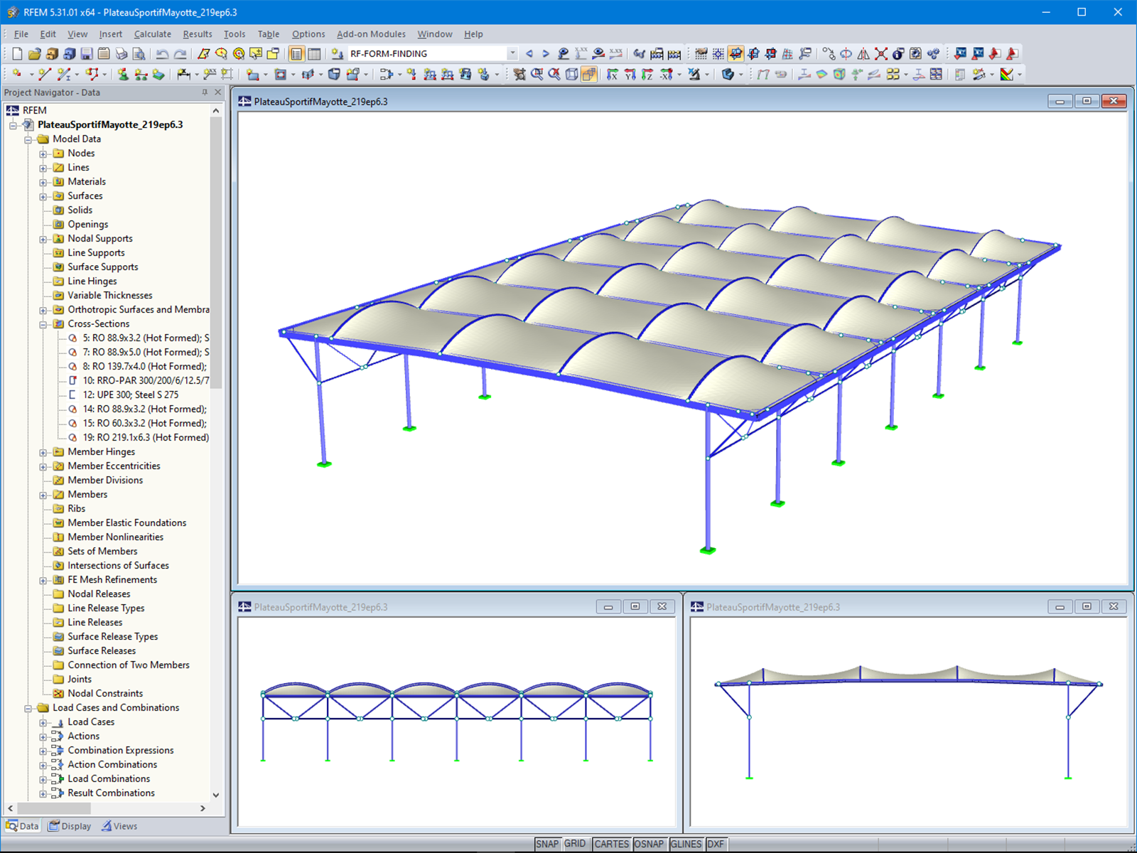 Модель двора в программе RFEM 5 (© Normandie Structures)