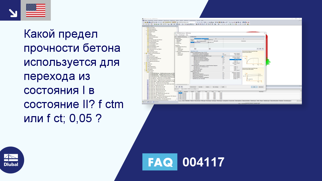 Часто задаваемые вопросы 004117 | Какая прочность бетона на растяжение  используется для перехода из состояния I в состояние II ...