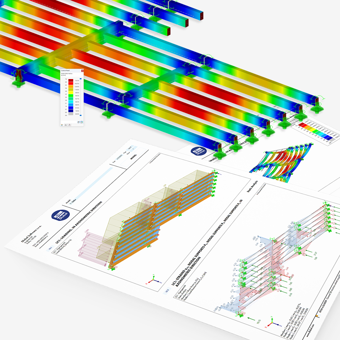 Деревянная плита из клеёного бруса | Расчётная модель RFEM