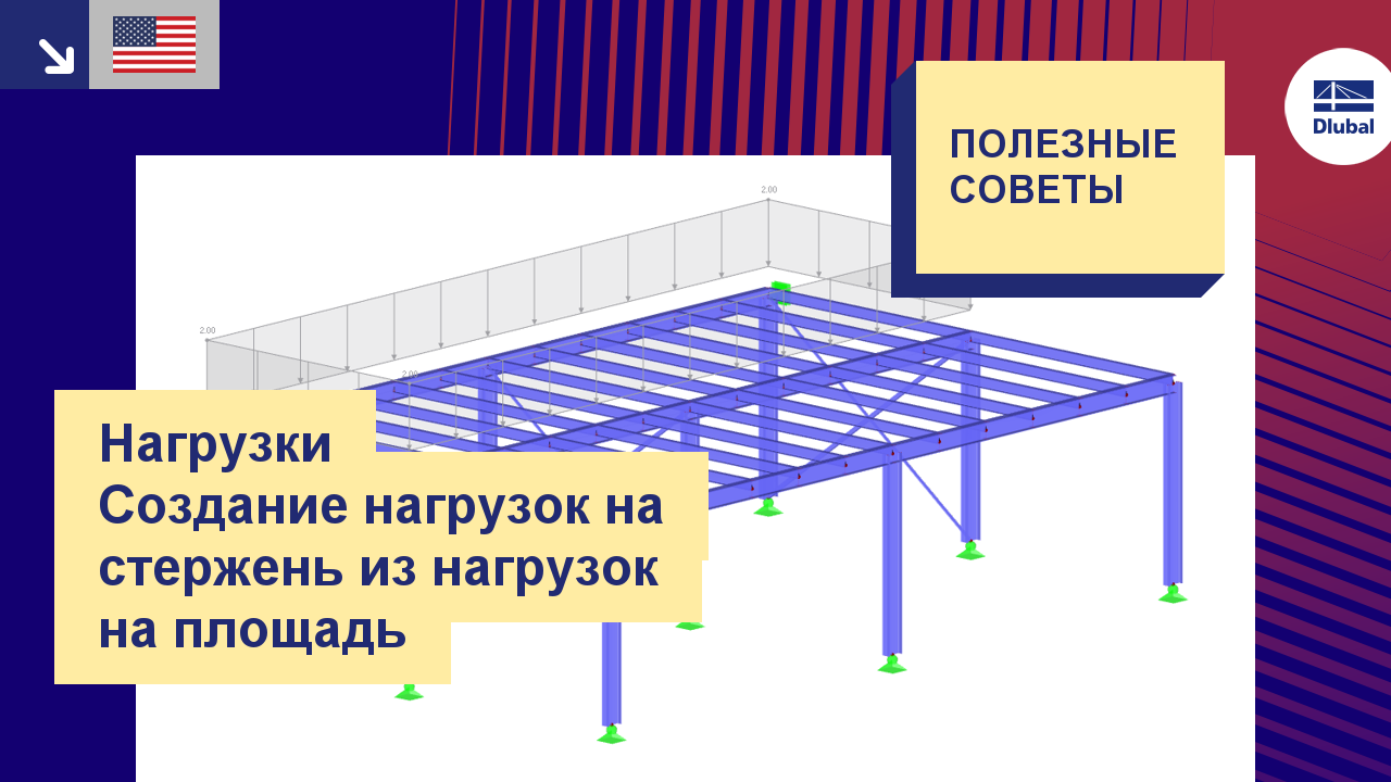 T&T 003 | Нагрузки - Создание нагрузок на стержень из нагрузок на площадь