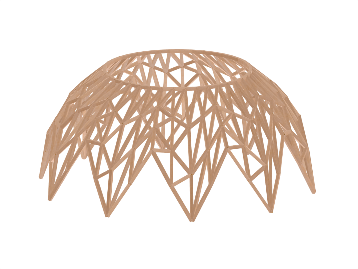 Модель 004928 | Решетчатая оболочка деревянная сферическая