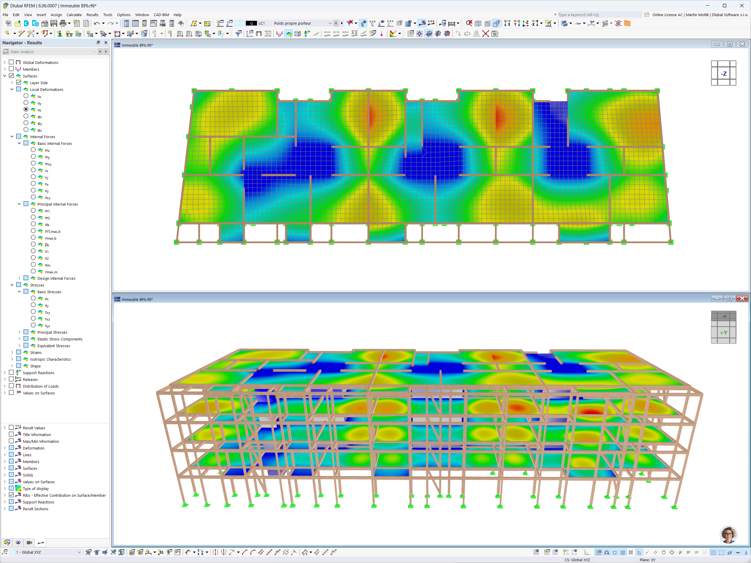 Деформация высотного здания PB6 в программе RFEM