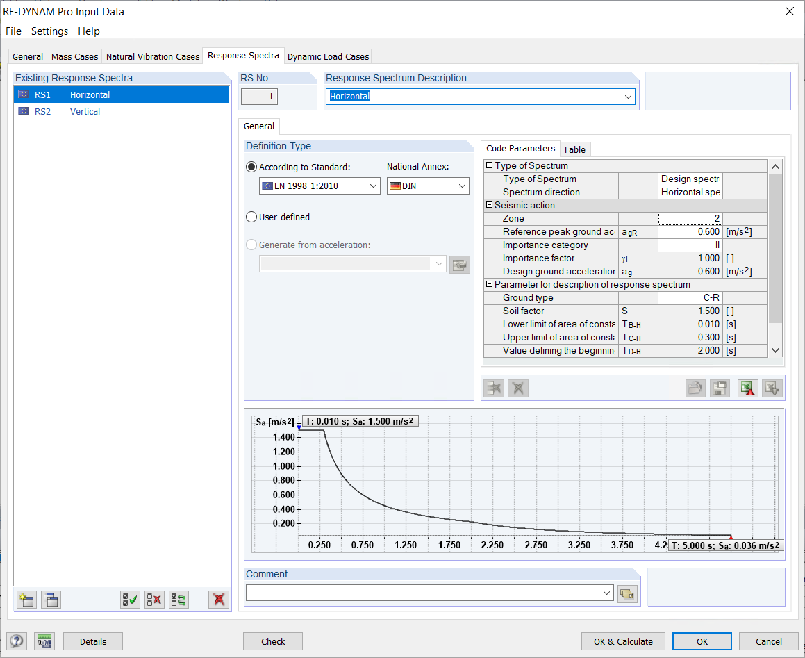 EC 8: Antwortspektrum nach Eurocode 8 in DYNAM Pro - Ersatzlasten