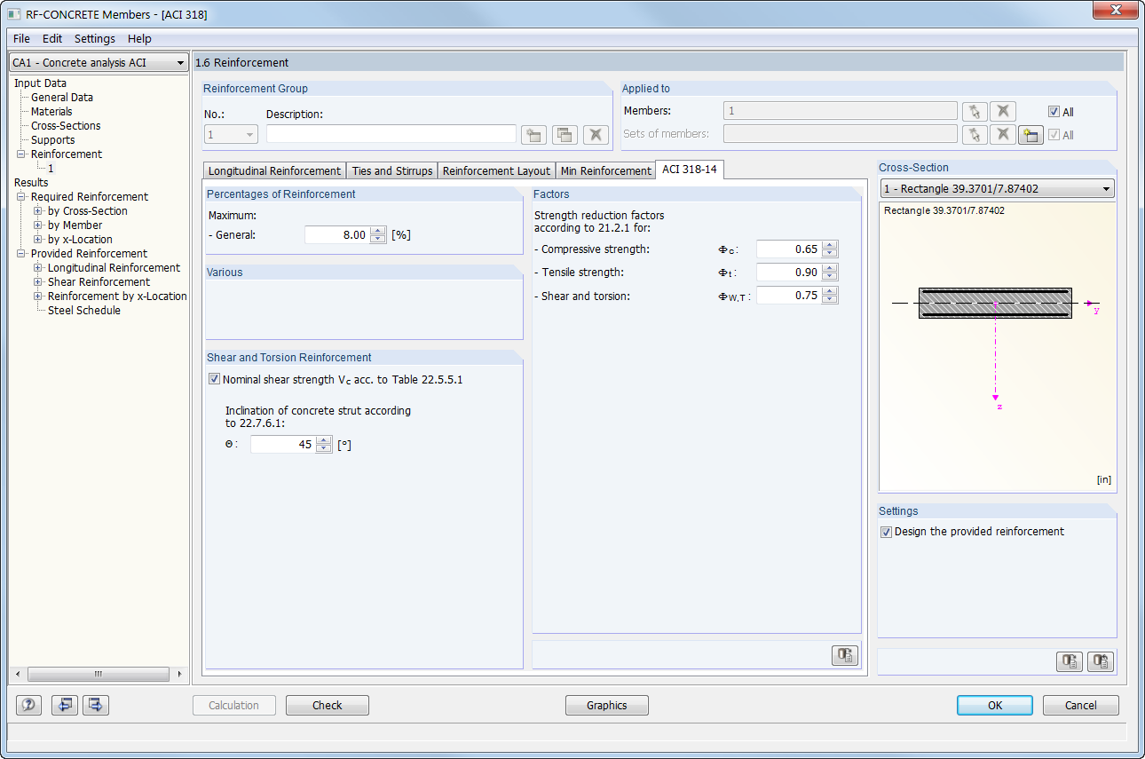 Maske 1.6 Bewehrung - Register ACI 318-14