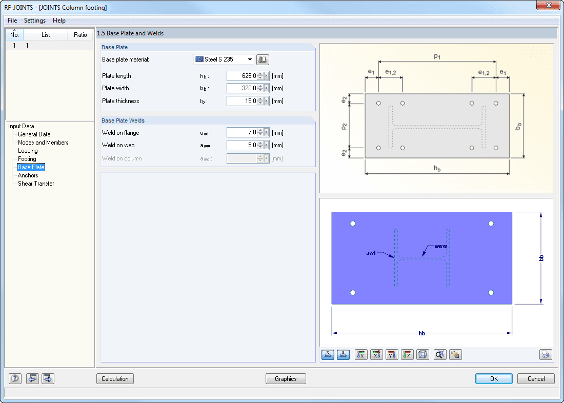 Maske 1.4 Fußplatte und Schweißnähte