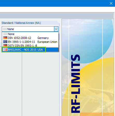 Amerikanische Norm ANSI/AWC - NDS 2015 in RF-/LIMITS