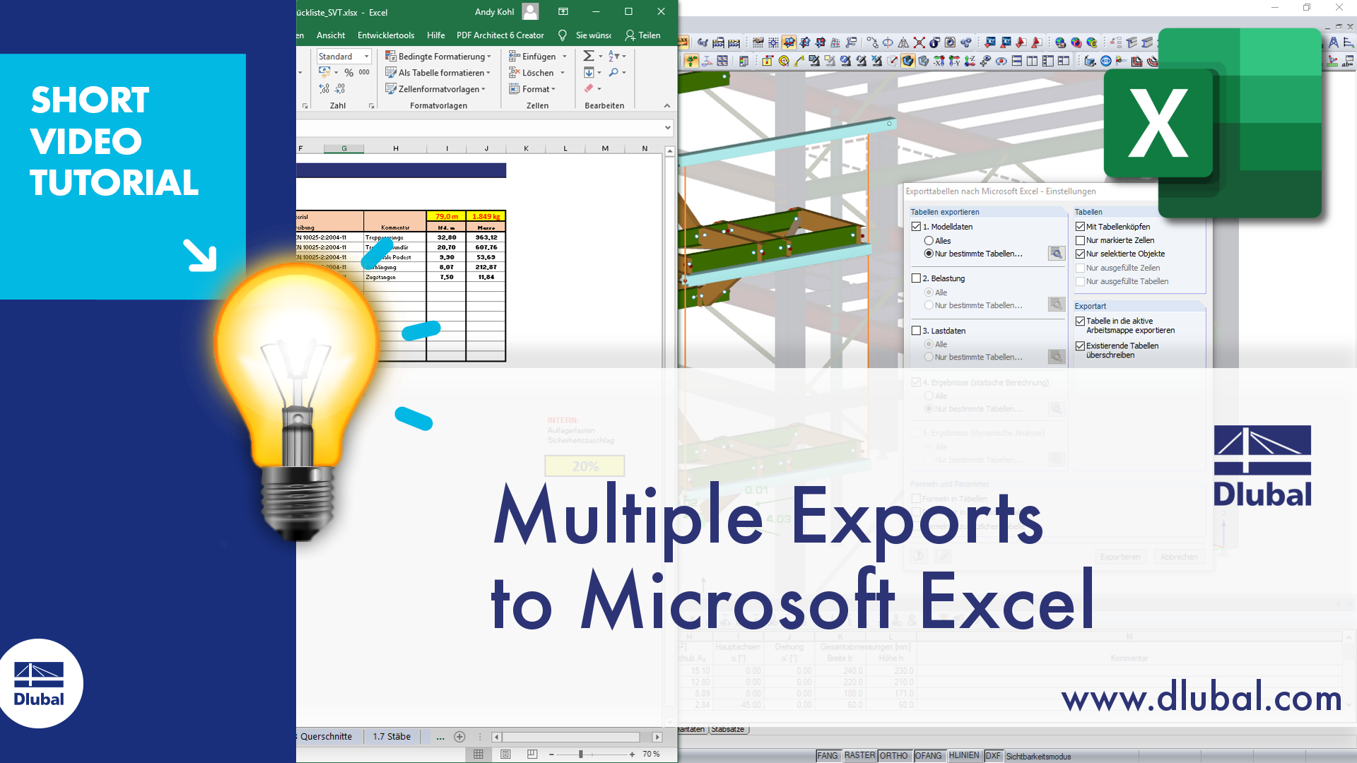 Mehrfachexport von RFEM/RSTAB zu Microsoft Excel