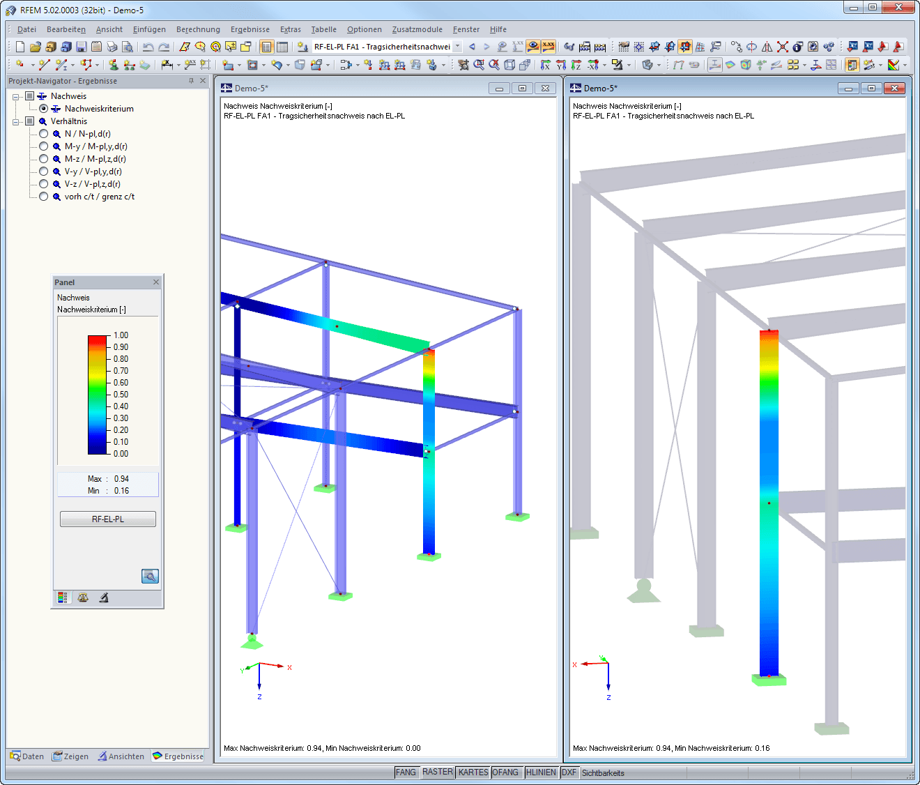 Visualisierung der Nachweiswerte am RFEM-Modell