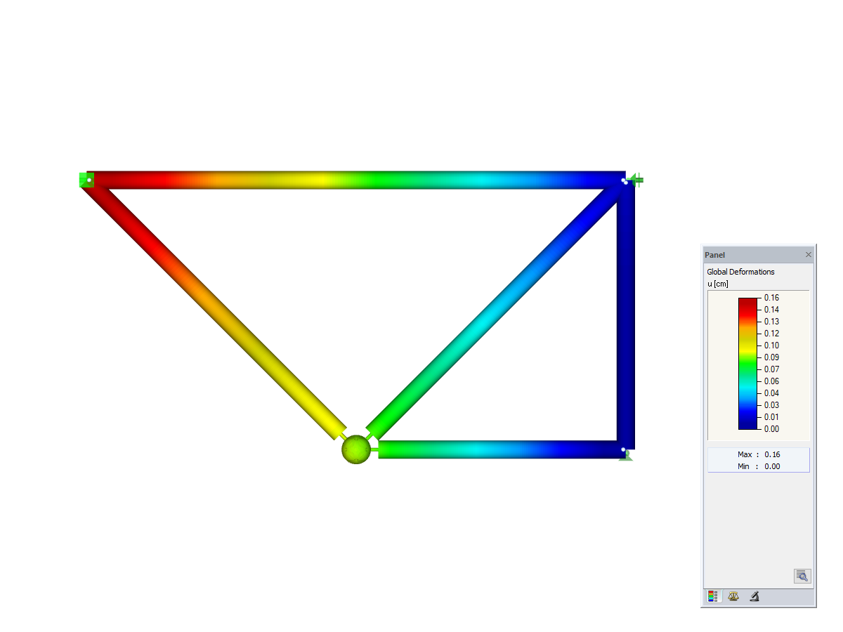 球形空间框架连接件，Y 轴方向视图，变形