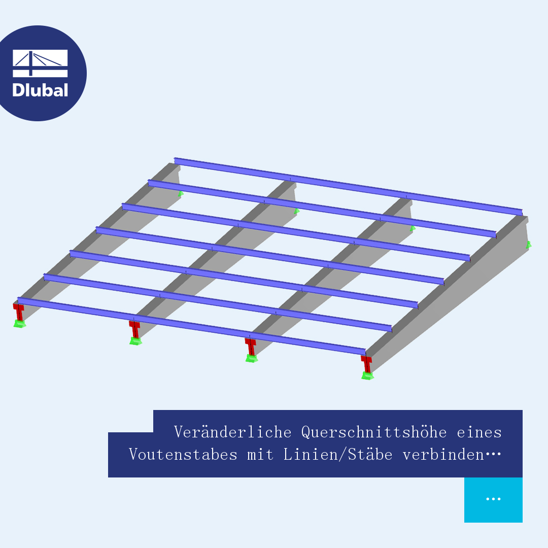 Veränderliche Querschnittshöhe eines Voutenstabes mit Linien/Stäbe verbinden ermitteln