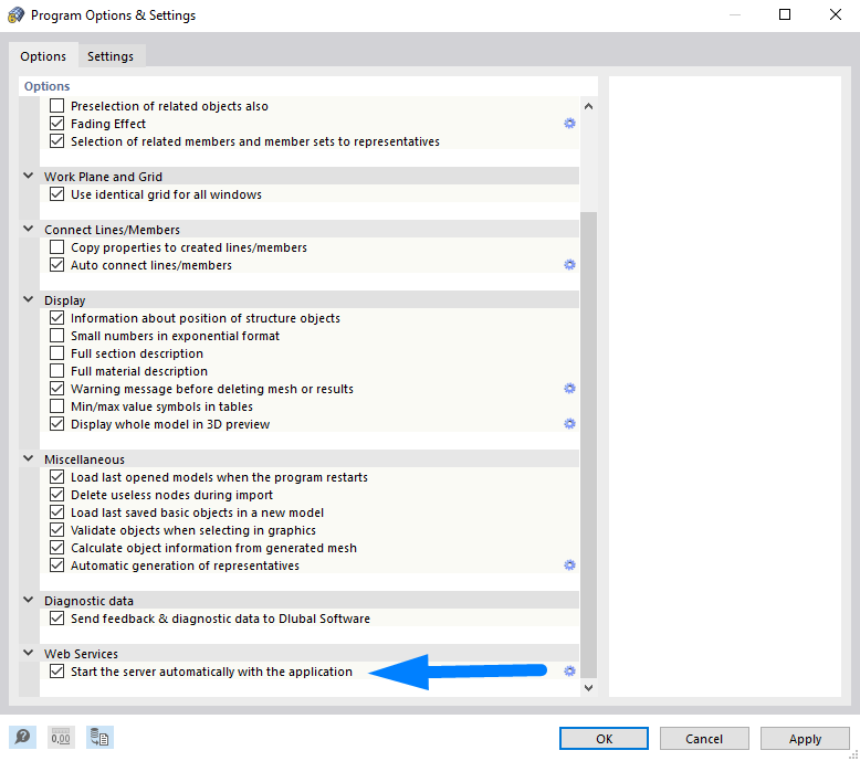 Enabling Web Service Option in RFEM/RSTAB