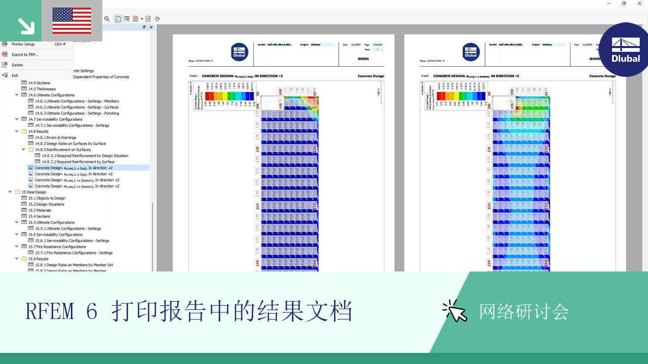 RFEM 6 打印报告中的结果文档