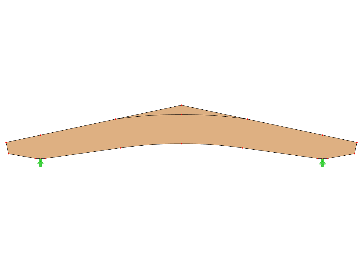 型号 ID 615 | GLB0614 | 层板胶合木梁 | 斜面弧形 | 可变高度 | 对称 | 变截面悬臂梁 | 有松散屋脊楔形