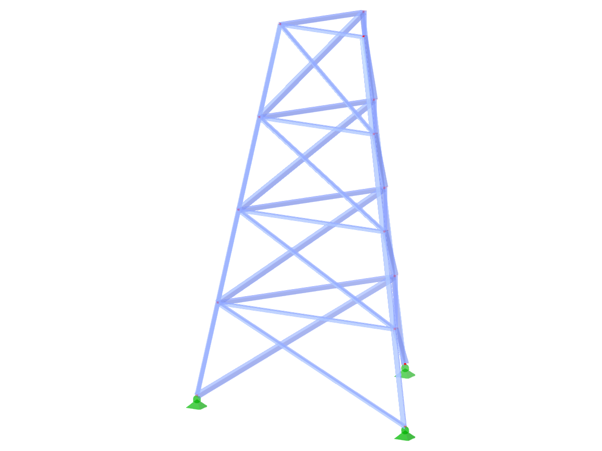 模型 ID 2314 | TST002-b | 格构式塔架 | 三角形平面 | 对角线向下和水平线