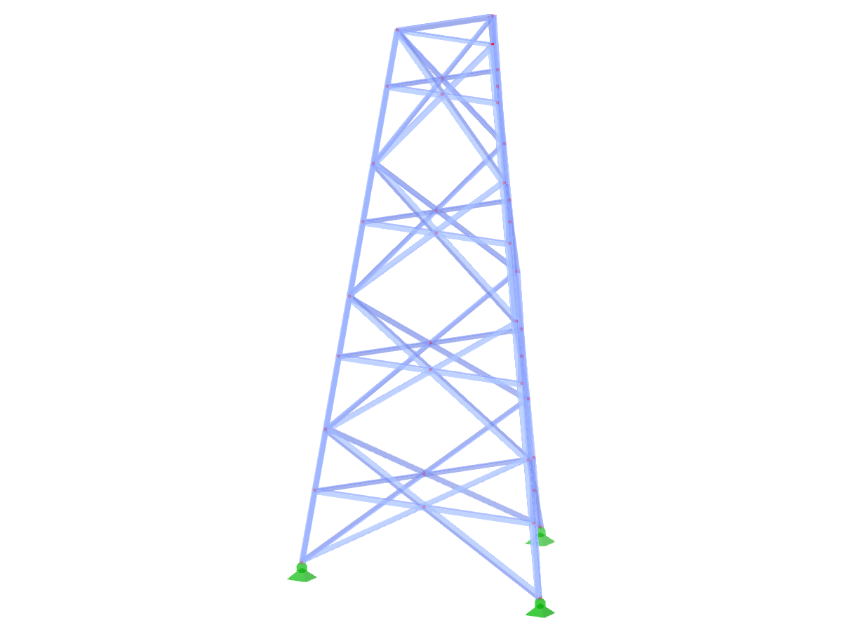 型号 ID 2338 | TST036 | 格构式塔架 | 三角形平面 | X 对角线(直线)和支撑