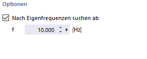 查找自 10 Hz 起的固有频率