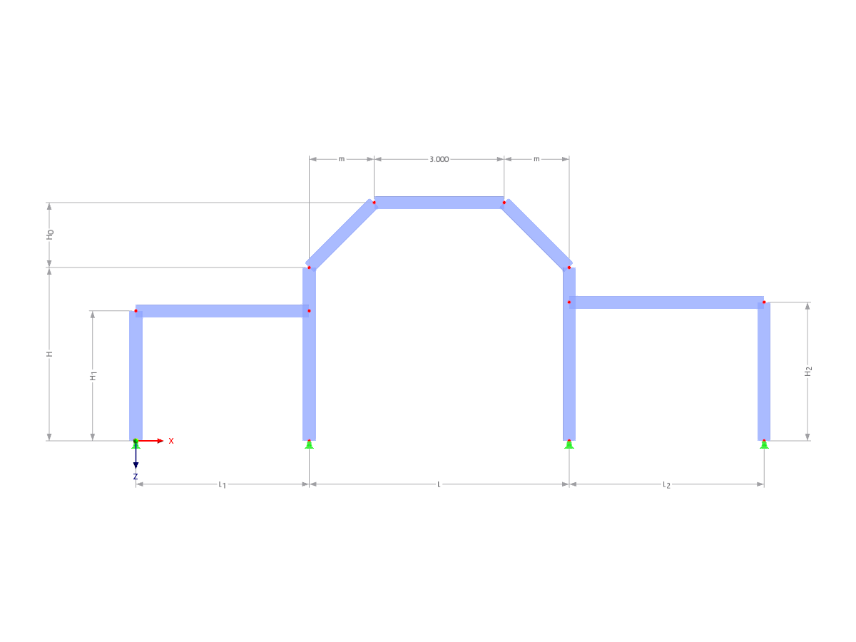 型号 003305 | F3B014 | 三跨刚架参数化