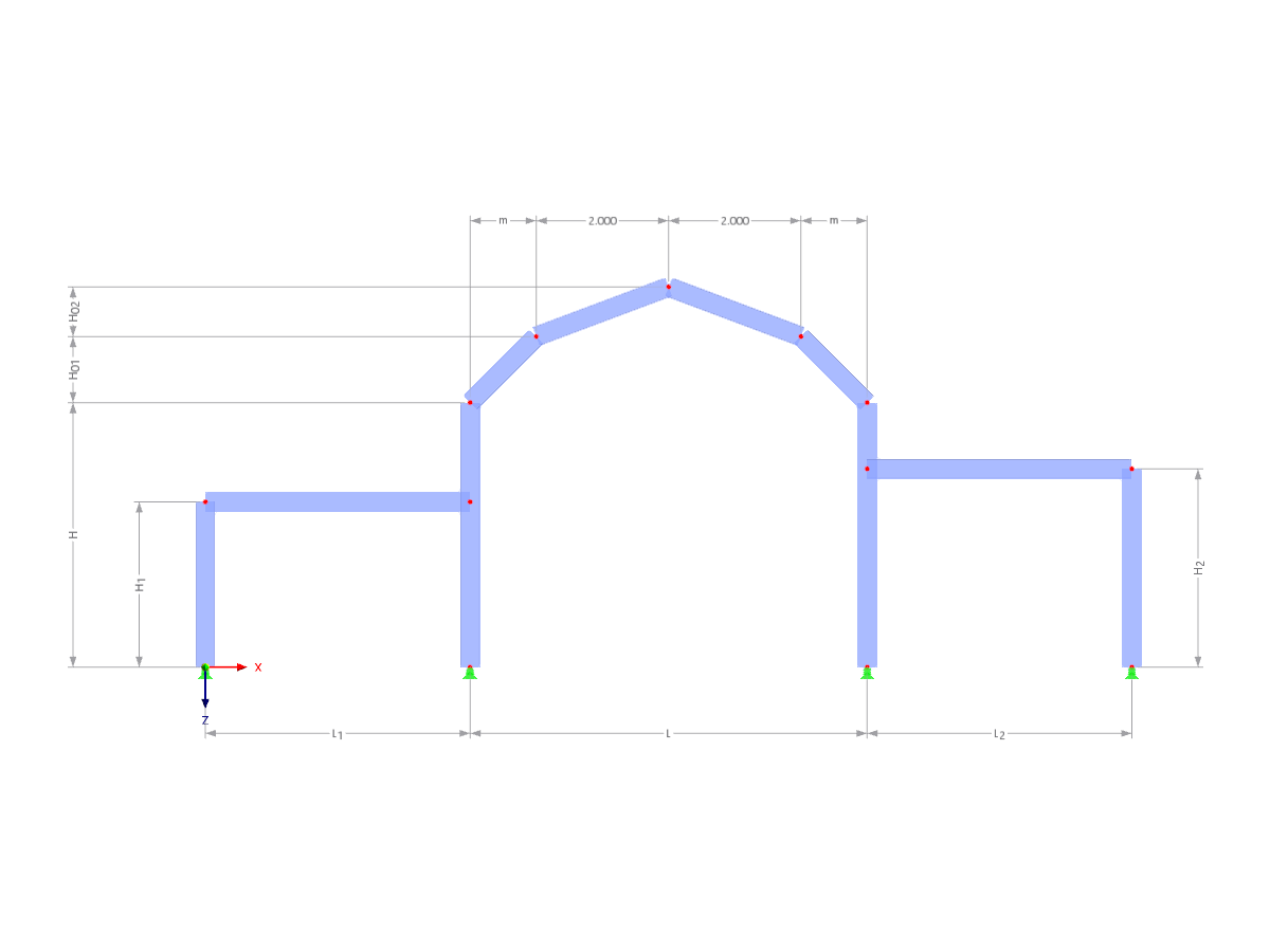 型号 003309 | F3B017 | 三跨刚架参数化