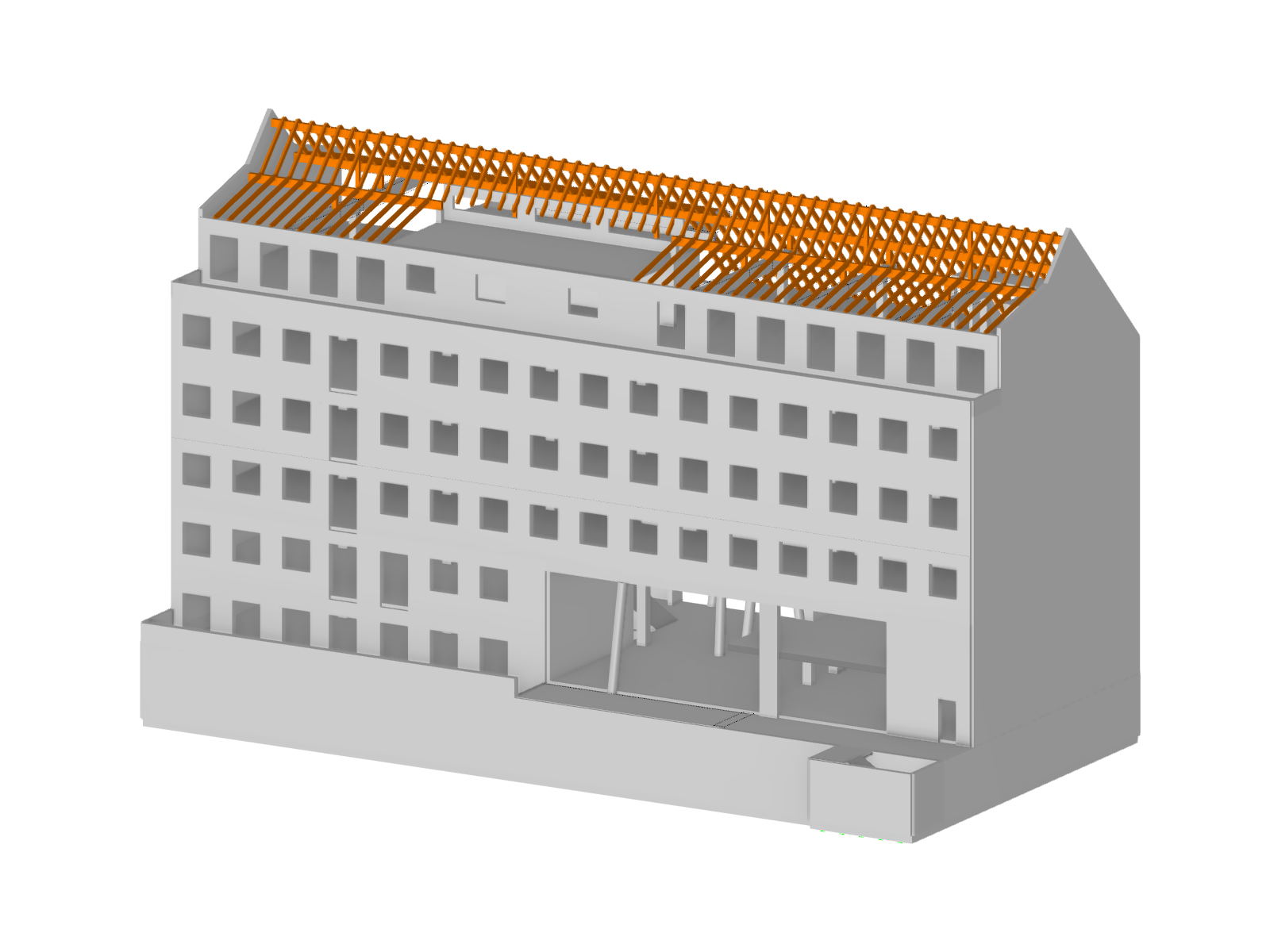 在 RFEM 中使用的职业学校三维模型 (© Eggers Tragwerksplanung GmbH)