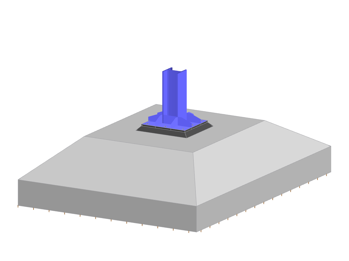 模型 004599 | 带基础的工字形锚板