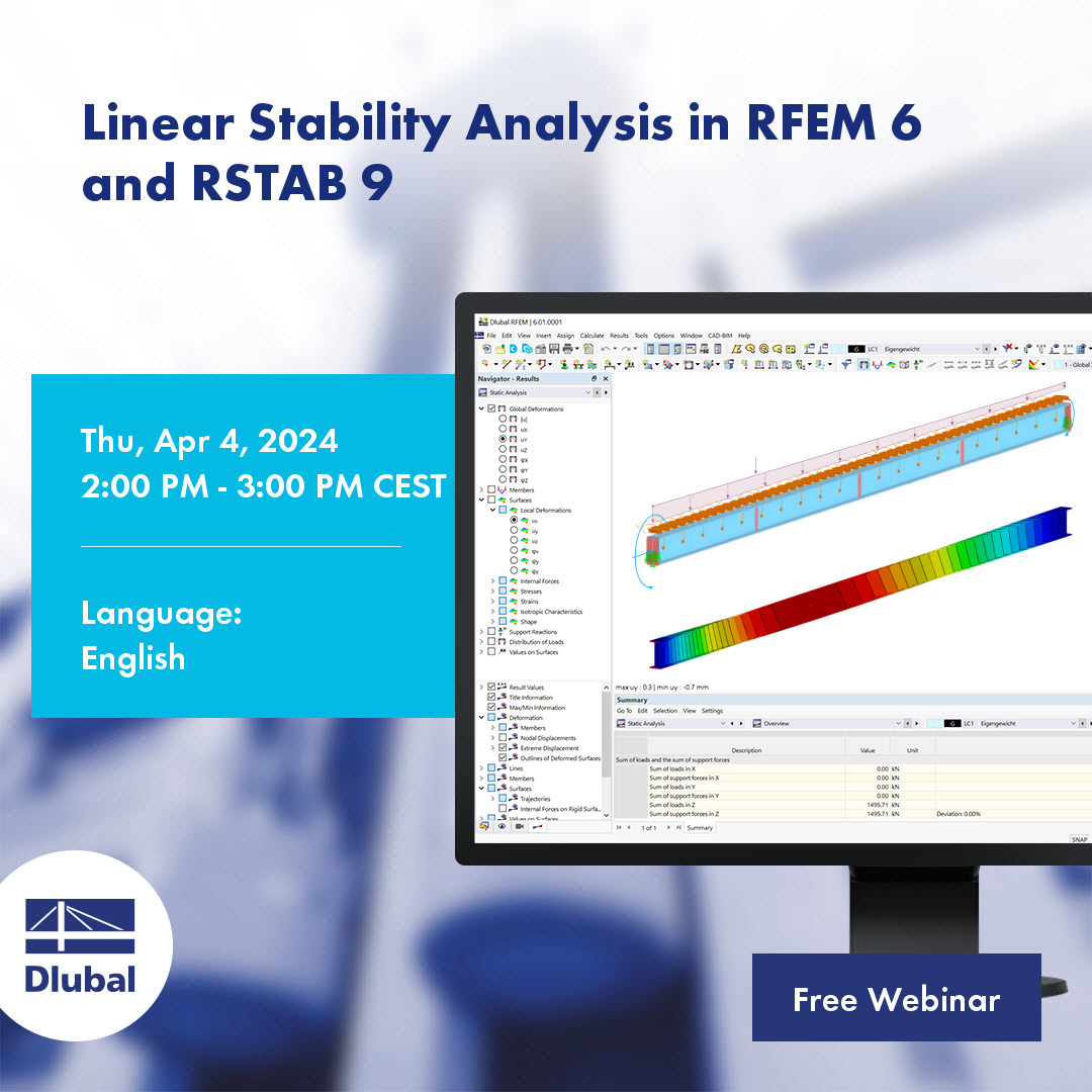 RFEM 6 和 RSTAB 9 中的线性稳定性分析